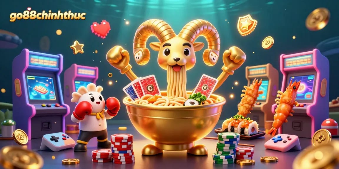 Experience go88chinhthuc energy with a 3D cartoon scene showcasing thrilling casino game elements.