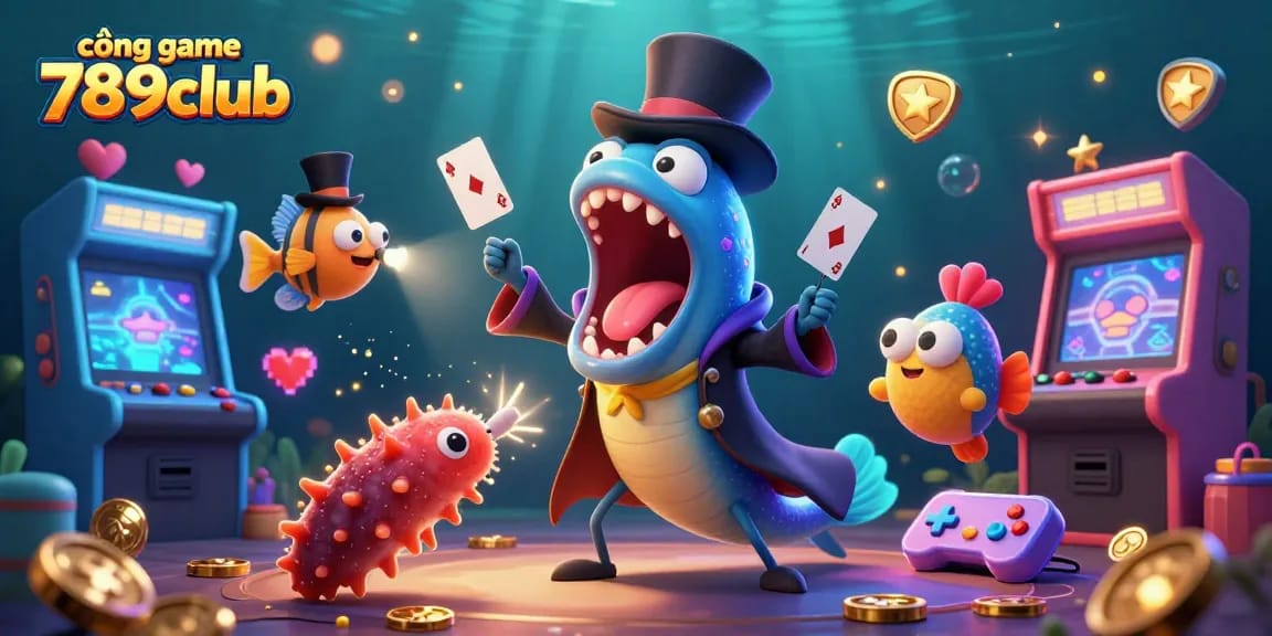 Experience thrilling action in the cổng game 789club with animated underwater characters performing magic.