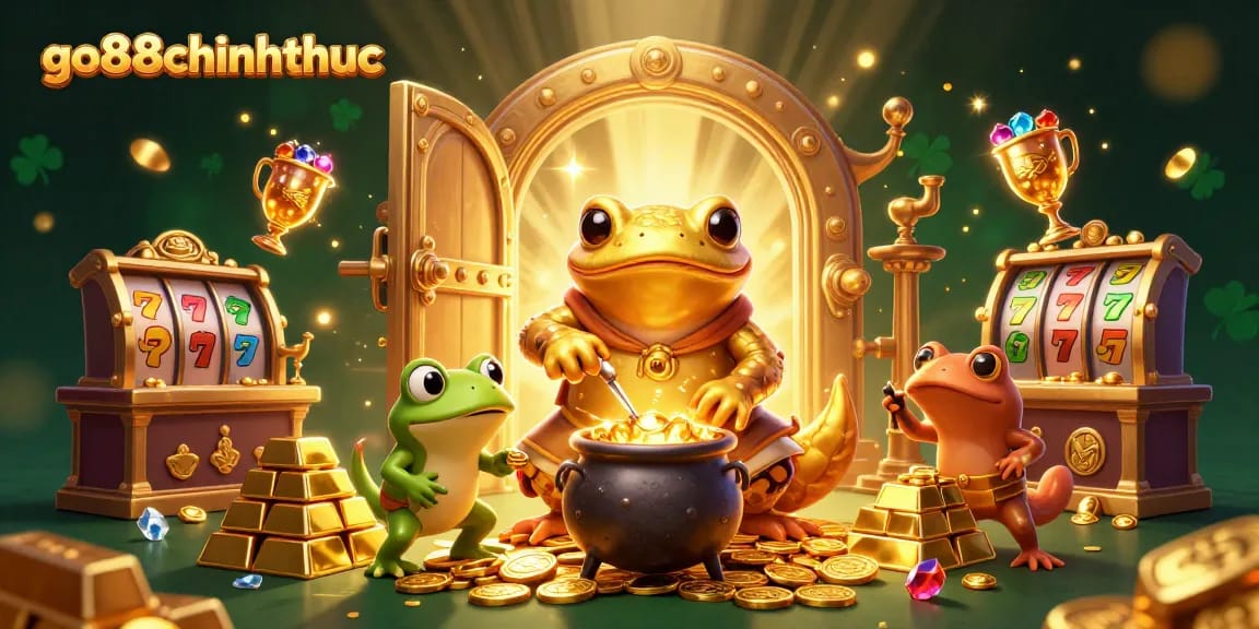 Experience go88chinhthuc magic with a golden alchemist in a vibrant casino setting.