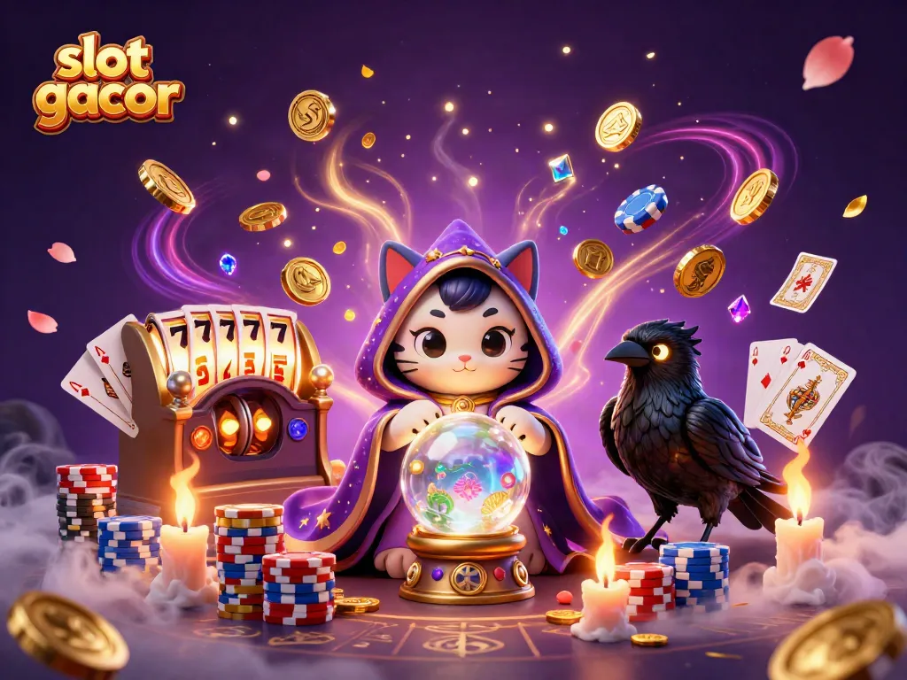 Experience slot gacor magic with enchanting characters and vibrant casino elements in an immersive digital art.