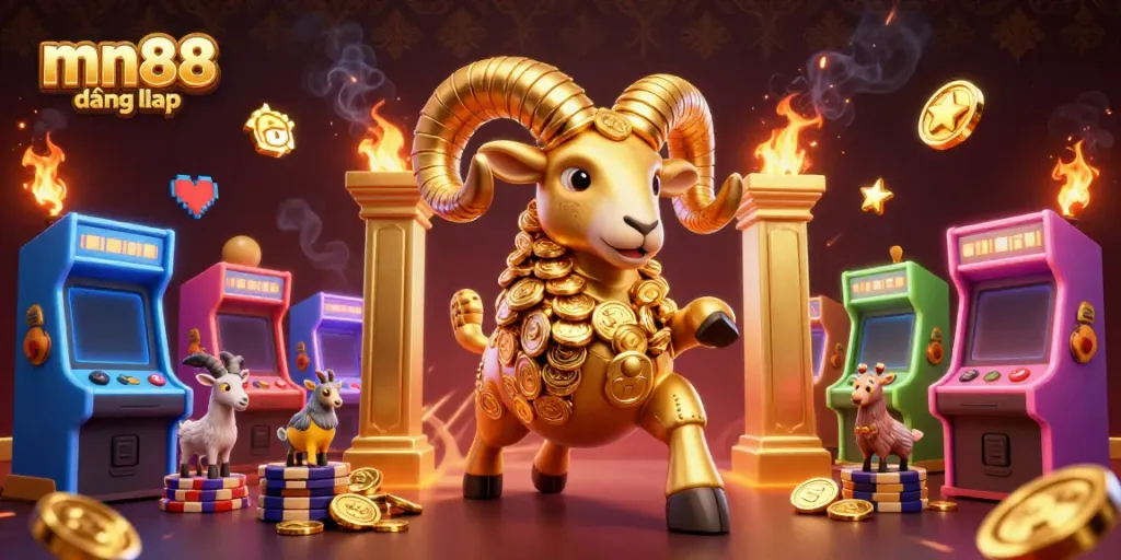 Join the excitement of mn88 đăng nhập with vibrant cartoon characters and casino games in a stunning 3D scene.