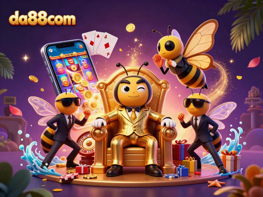 Play the exciting slot games at da88com with vibrant gold coins and thrilling visuals