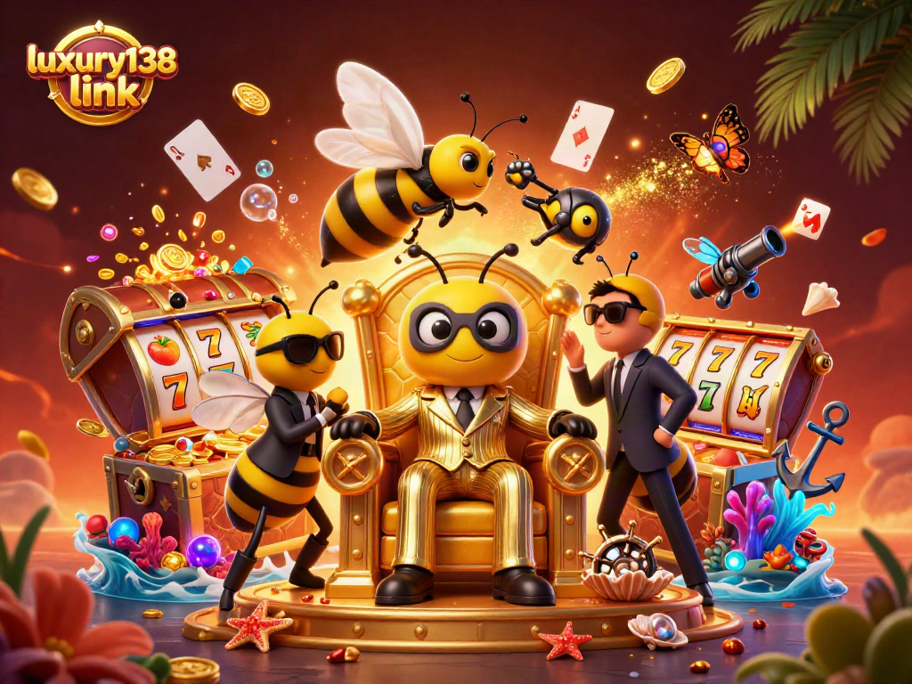 Menang besar dengan luxury138 link dan simbol keberuntungan dalam ilustrasi kasino yang memukau.