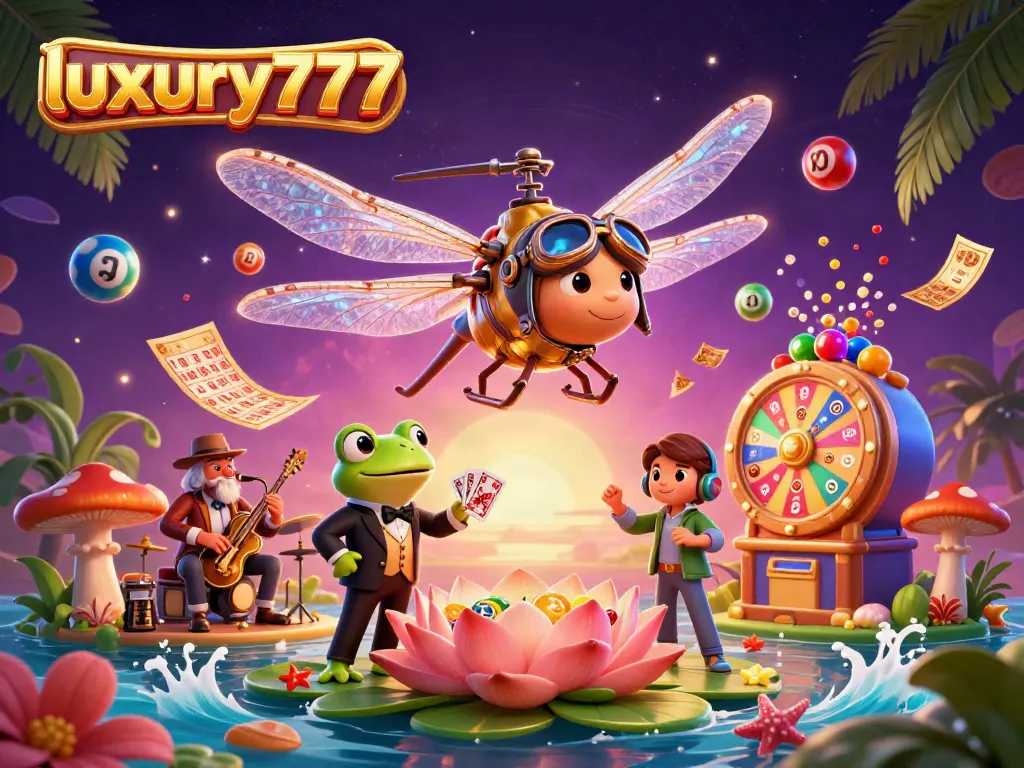 Experience the excitement of luxury777 with a vibrant 3D casino scene showcasing action and wins.