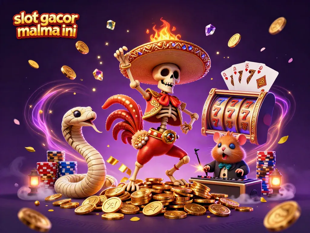 Experience the excitement of slot gacor malma ini with vibrant characters celebrating wins amidst dazzling casino elements.