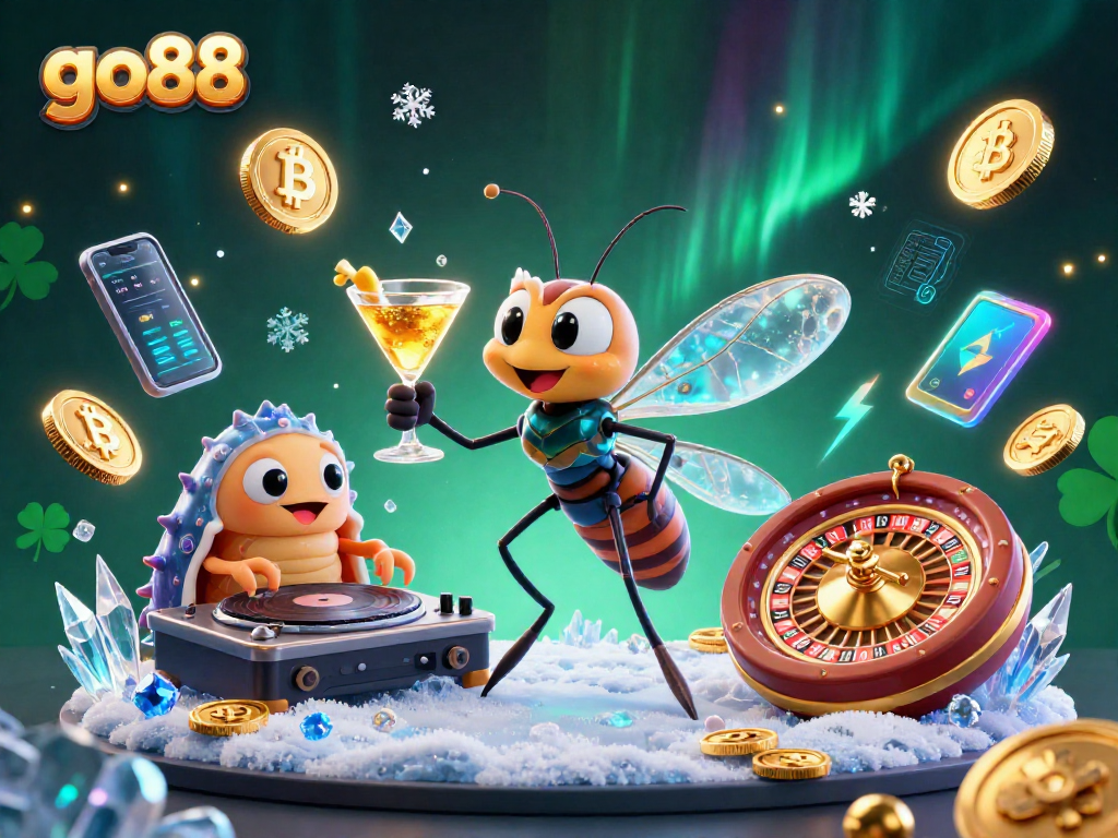 Engage with the exciting world of go88 through vibrant casino-themed 3D illustration featuring unique characters.