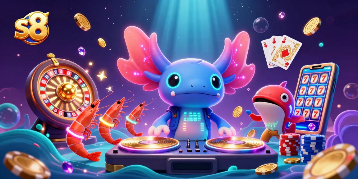 Engage in the vibrant world of s8 with a colorful 3D casino illustration full of excitement and winnings.