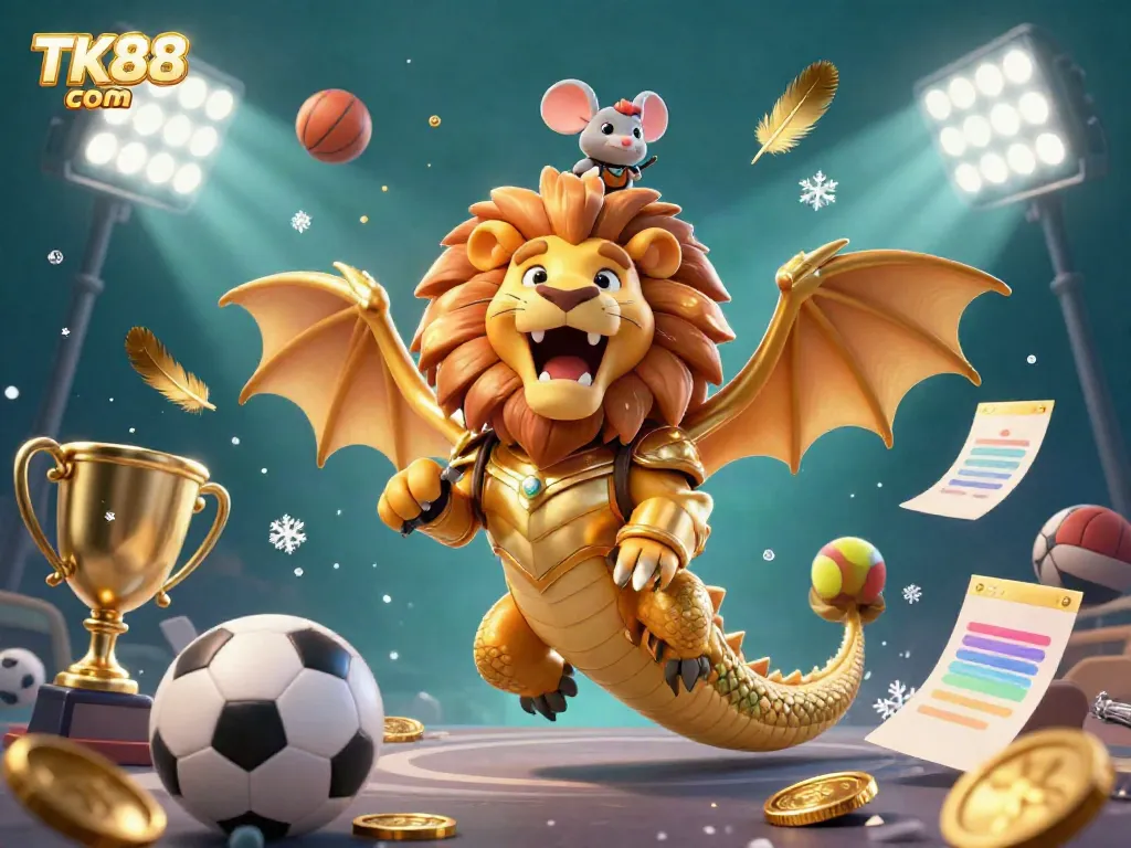 Engage in thrilling games at TK88 com with a majestic chimera and vibrant sports themes.