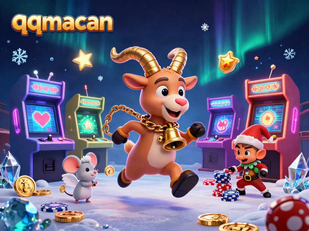 Permainan qqmacan dengan karakter kartun 3D dalam kasino yang meriah dan menakutkan.