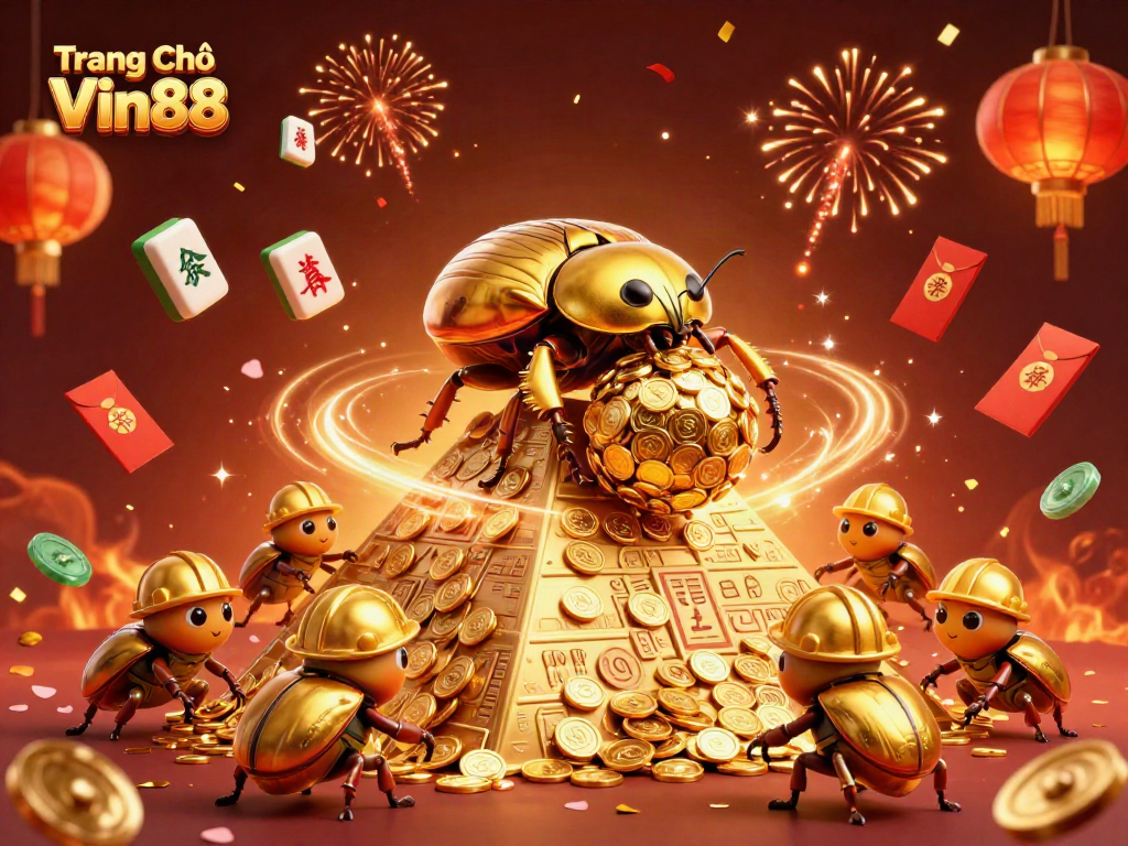Experience thrilling wins at Trang Chủ Vin88 with vibrant gold and casino-themed elements.