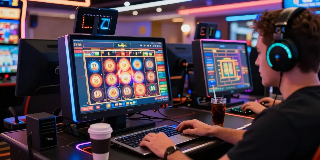 Player enjoying thrilling experience on luxury12 online casino platform with exciting slot games.