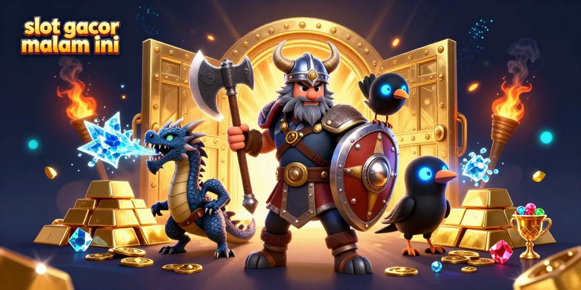 Mencoba keberuntungan di slot gacor malam ini dengan Viking, naga, dan raven yang memikat.