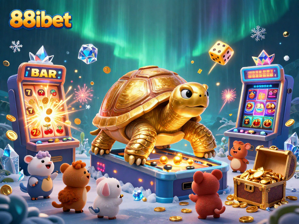 88ibet players engage with vibrant slot machines and jackpot excitement in a lively casino environment.