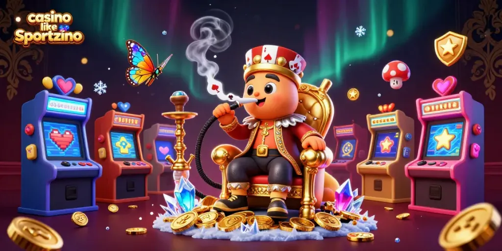 Play casino like Sportzino with a vibrant 3D scene featuring golden coins and gaming excitement.