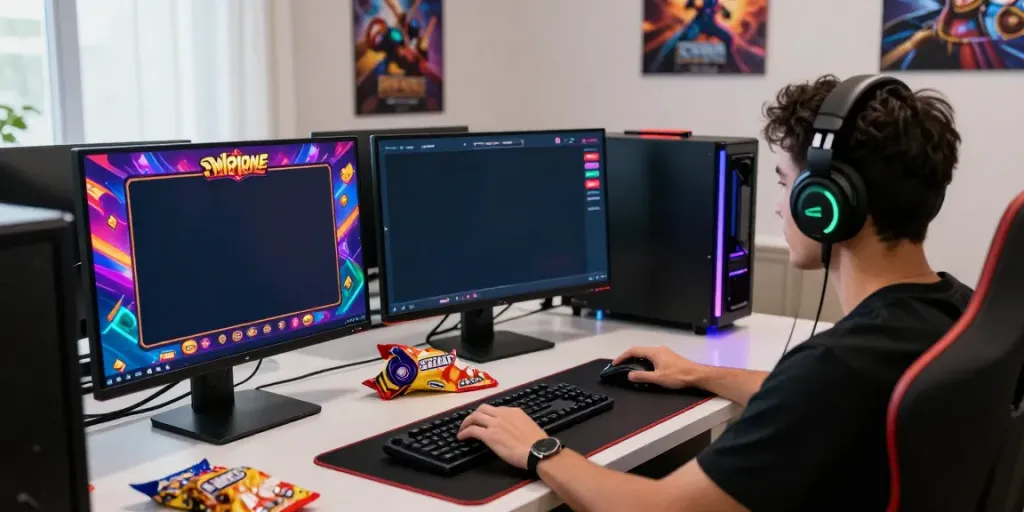 A80 website online gaming interface highlighting user engagement in a modern setup.