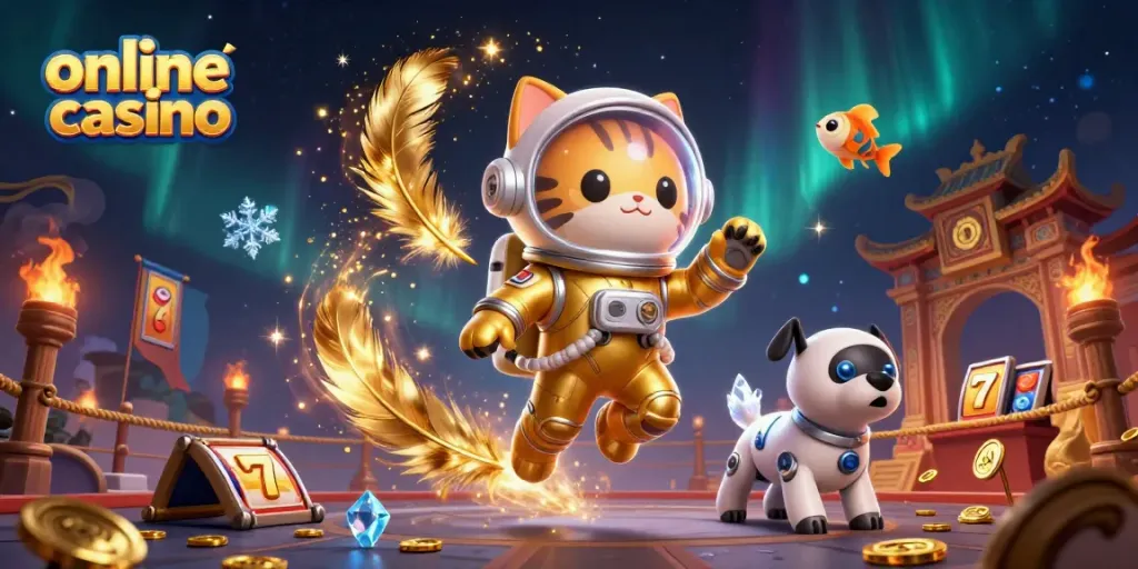Experience excitement at an online casino with astronaut-themed gaming featuring rich visuals.