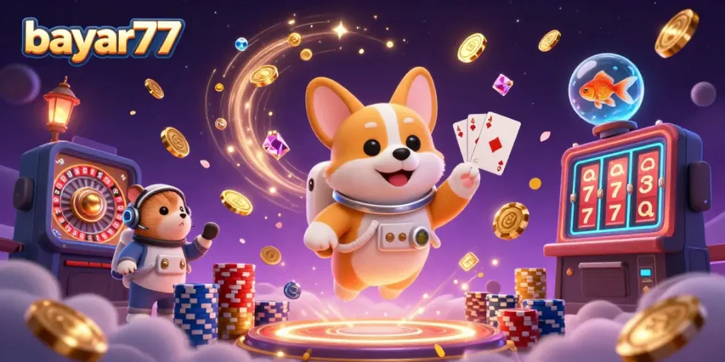 Experience thrilling gameplay with bayar77 in a dynamic casino scene full of excitement and adventure.