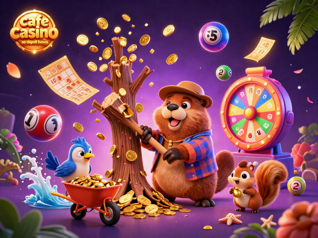 Engage in the excitement of cafe casino no deposit bonus with vibrant 3D characters and dynamic casino elements.