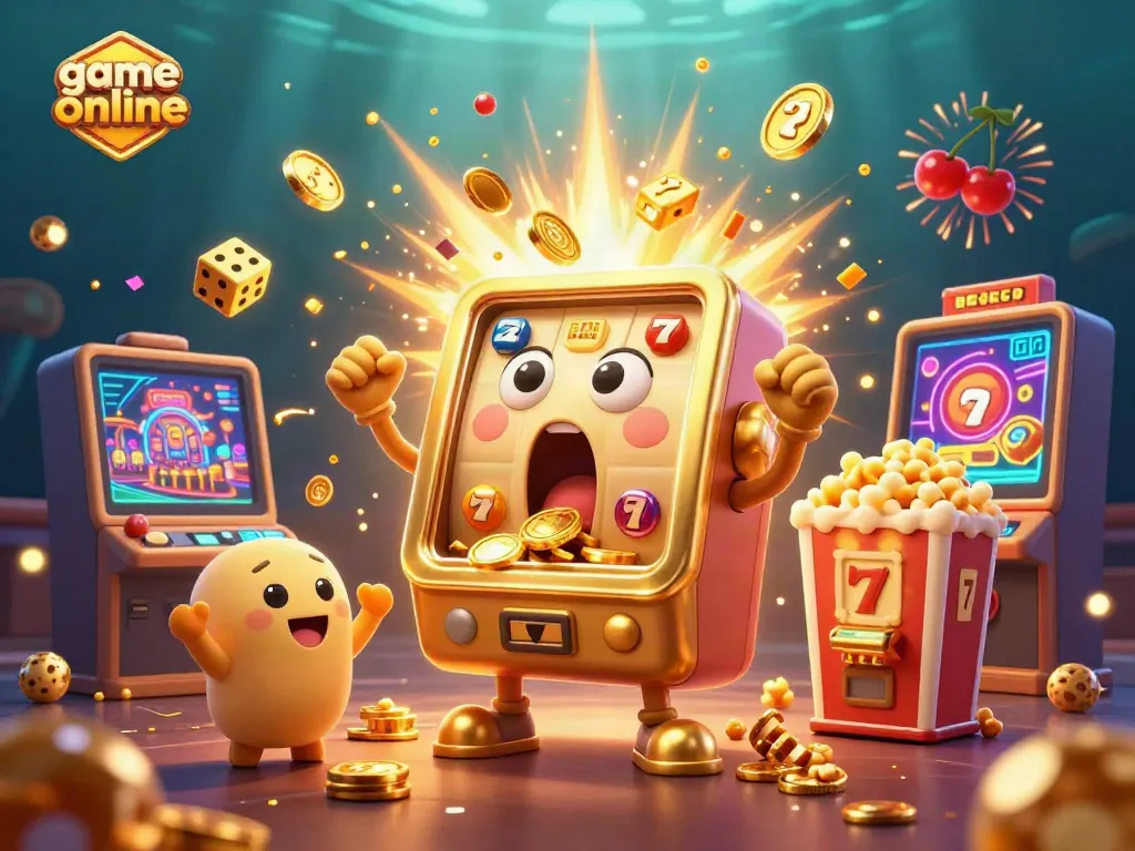 Celebrate your wins in the world of game online as animated slot machines burst with coins and joy.