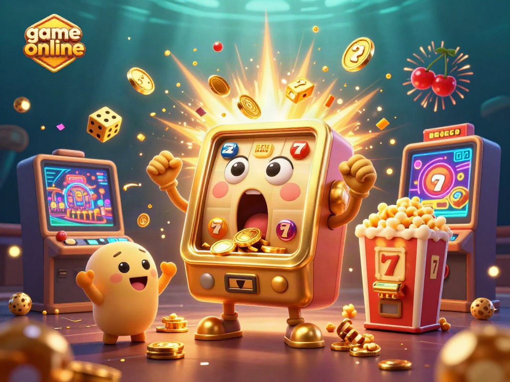 Celebrate your wins in the world of game online as animated slot machines burst with coins and joy.