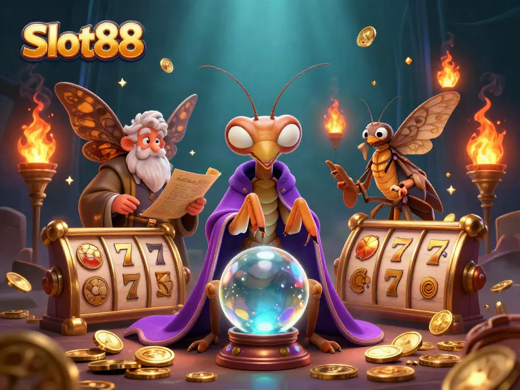 Experience the mystical allure of Slot88 with fortune teller characters and dynamic casino elements.