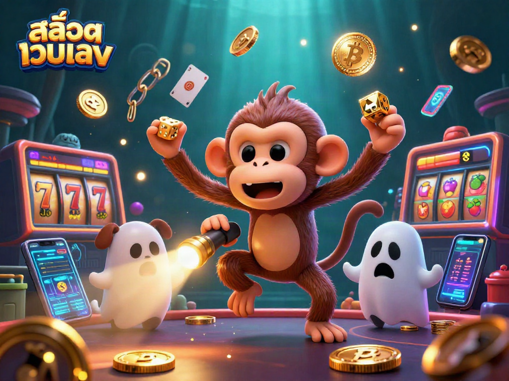 Engage in thrilling gambling adventures at สล็อตเว็บตรง with a mischievous poltergeist monkey juggling coins.