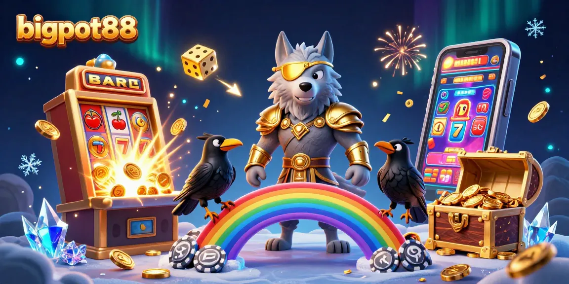 Memenangkan jackpot di bigpot88 dengan mesin slot yang melimpah koin dan simbol keberuntungan.