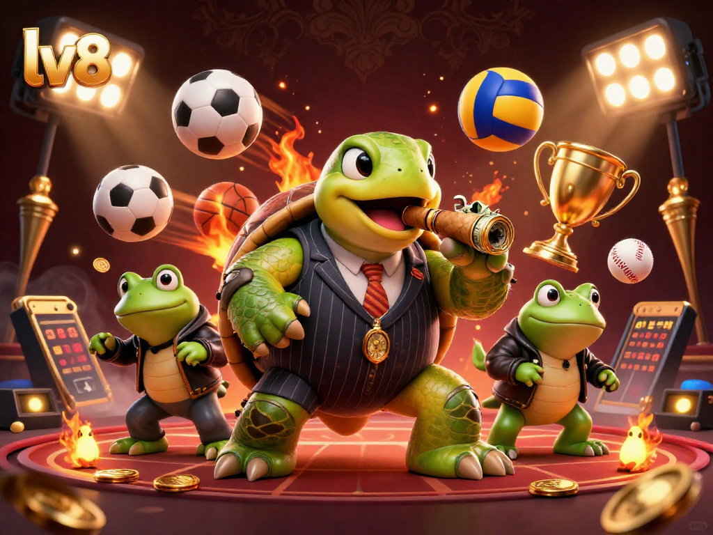 Experience thrilling gaming at lv88 with a dynamic scene of vibrant characters and casino elements.