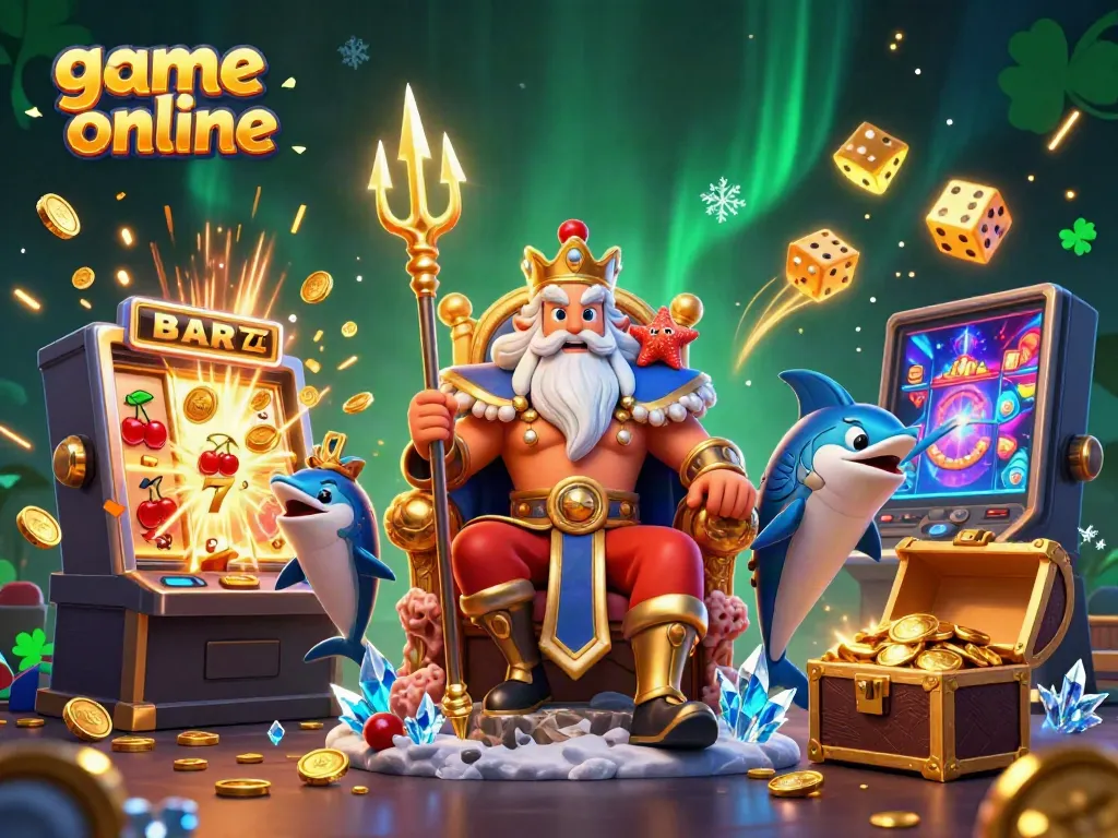 Join Neptune and friends for thrilling game online excitement in a vibrant casino atmosphere.