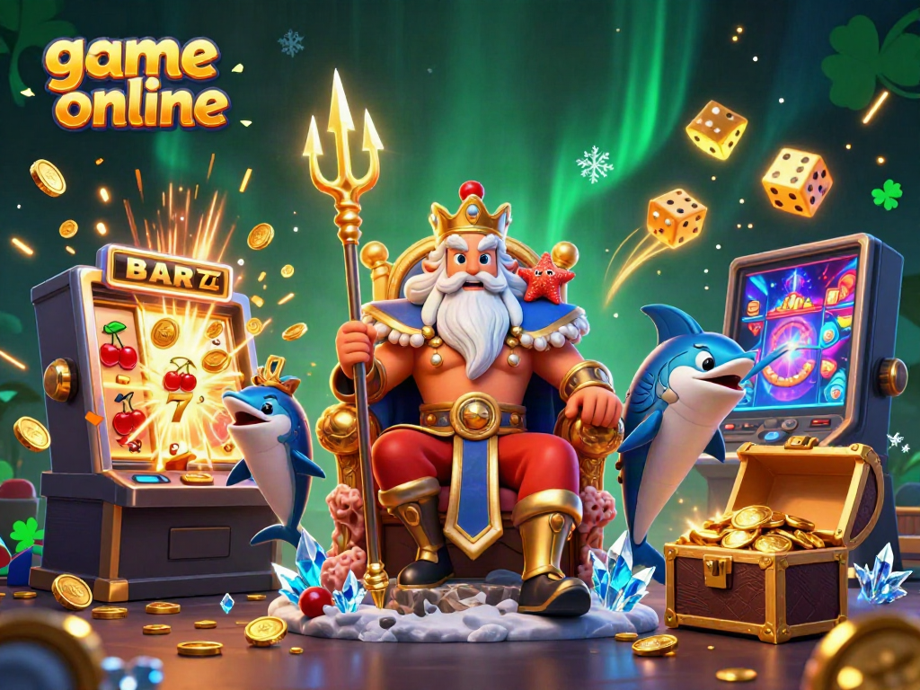 Join Neptune and friends for thrilling game online excitement in a vibrant casino atmosphere.