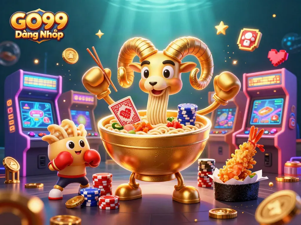 Engaging GO99 Đăng Nhập experience with vibrant 3D casino elements and characters in action.