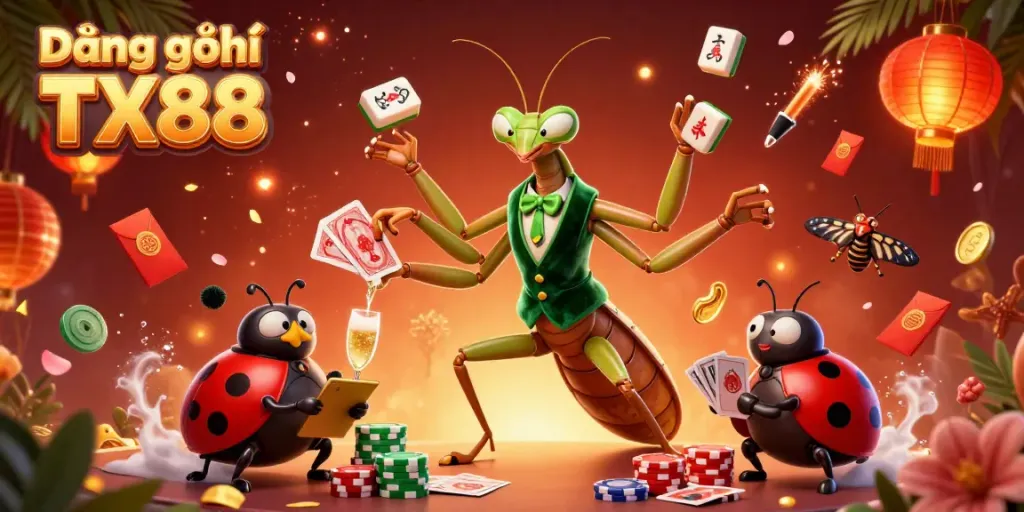 Experience the thrill of Đăng ký TX88 with vibrant casino scenes and animated characters!