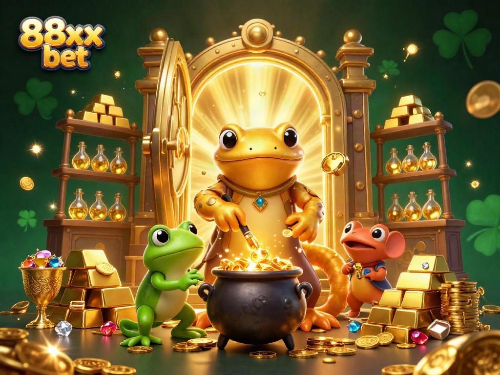Experience the thrill of 88xx bet with a magical alchemist scene full of treasures.