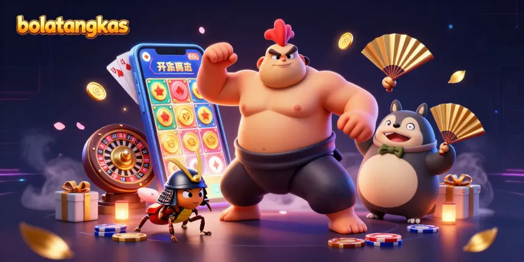 Experience thrilling bolatangkas action in a captivating casino illustration with dynamic game elements.