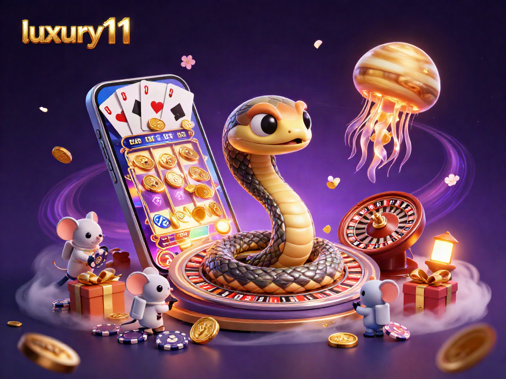 luxury111 captures the excitement of cosmic gaming with astronaut mice betting on Saturn's roulette rings and golden jellyfish dealer.