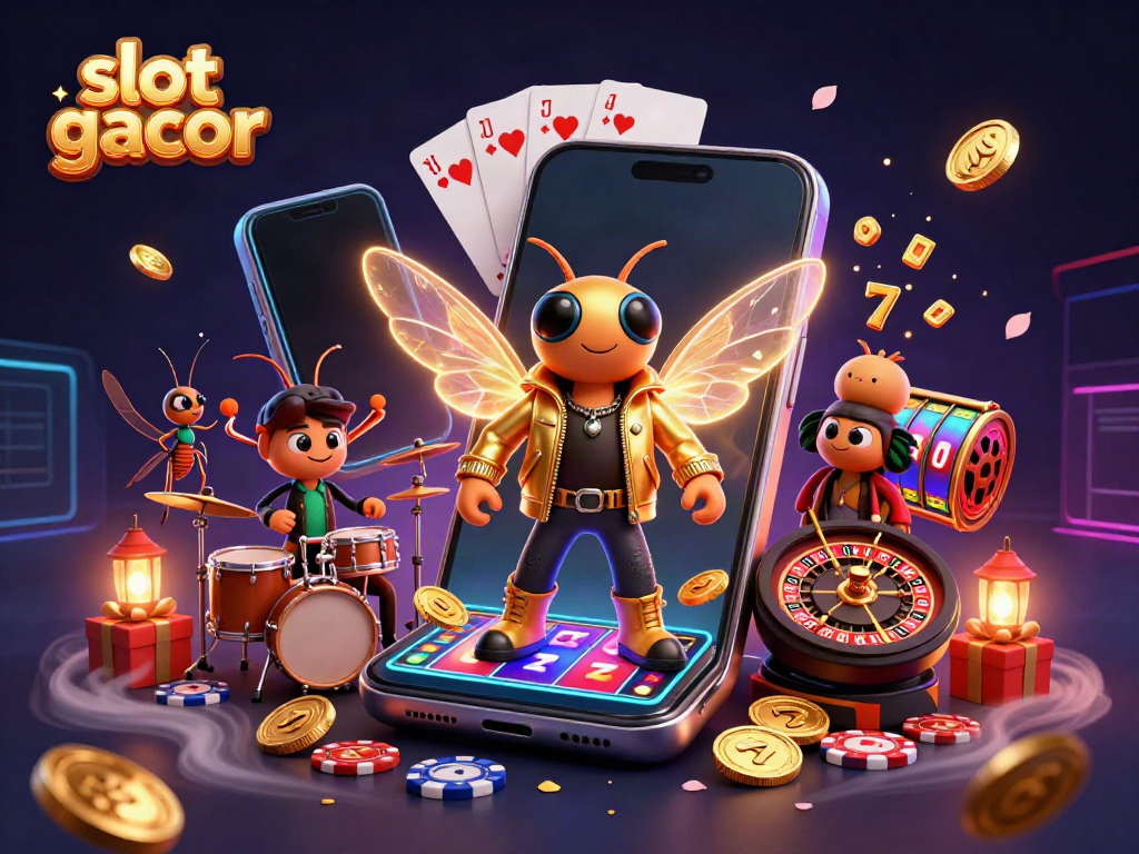 Experience winning at slot gacor with dynamic gameplay surrounded by vibrant casino elements.