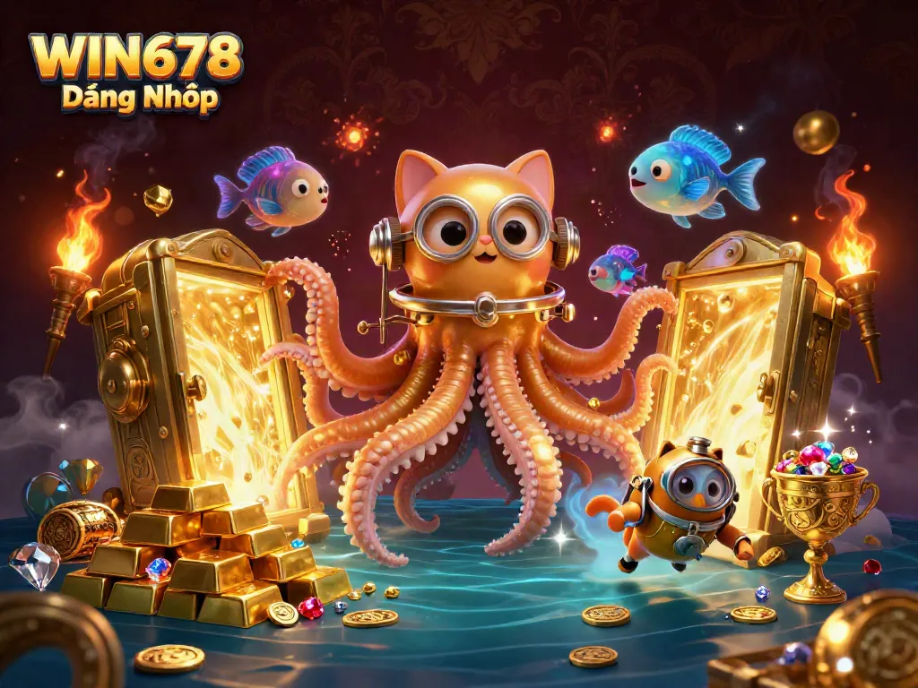 Experience thrilling excitement at WIN678 Đăng Nhập, featuring vibrant characters and rich treasures.