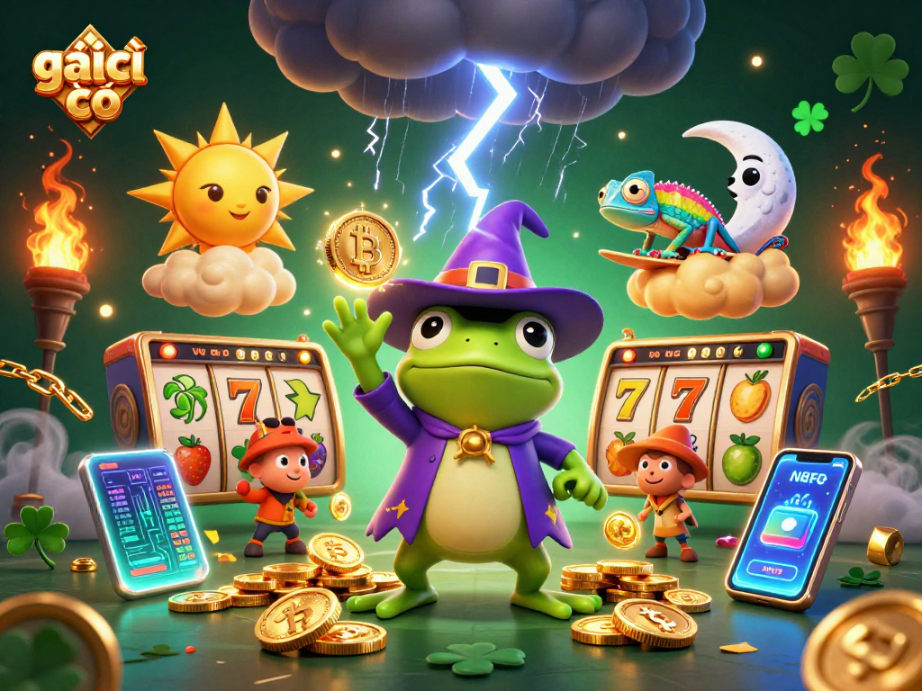 Engage with the exciting world of gái gọi gaming amidst vibrant slot symbols and crypto coins.