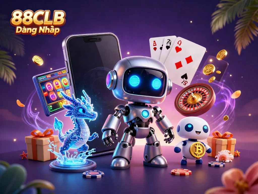 Engage in the thrilling experience of 88CLB Đăng Nhập with vibrant animations and casino elements.
