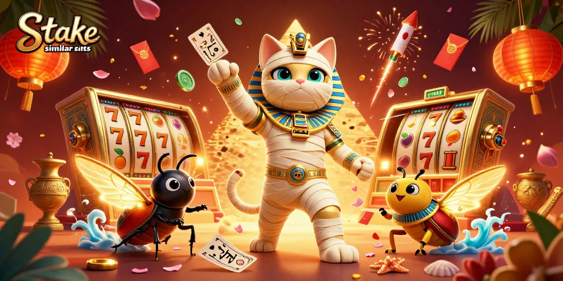 Engage with top stake.us similar sites while having fun with 3D cartoon Egyptian characters.