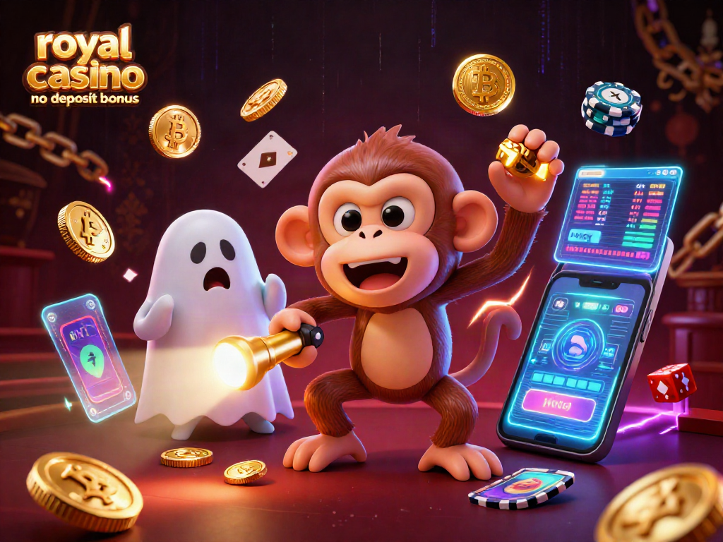 Play exciting games with the royal ace casino no deposit bonus, featuring a haunted casino adventure illustration.
