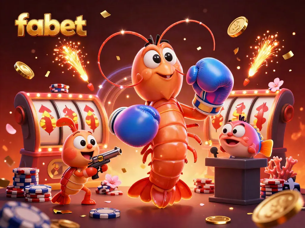 Experience exciting gameplay and vibrant action with fabet's engaging casino scene illustration.