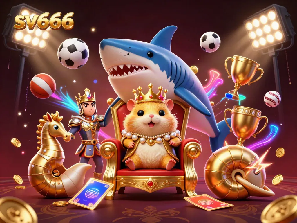 Engage in exciting gameplay at sv666, featuring vibrant casino characters and sports elements in action.