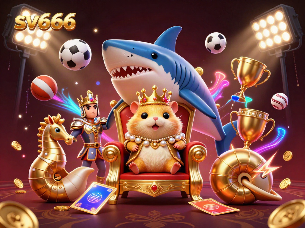 Engage in exciting gameplay at sv666, featuring vibrant casino characters and sports elements in action.