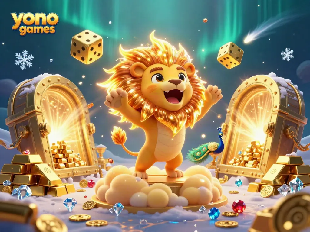 Play yono games in a vibrant undersea environment with gold treasures, dice, and animated characters.