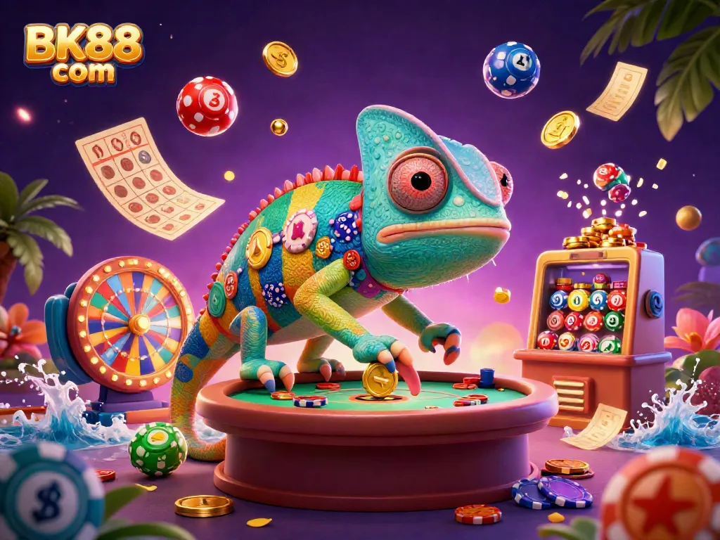 Engage in thrilling action at BK88 com's vibrant casino scene featuring dynamic games and colorful elements.