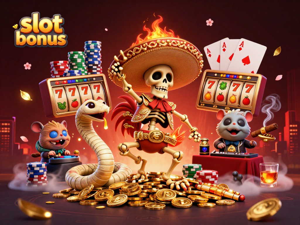 Experience the thrill of slot bonus promotions with vibrant 3D casino characters celebrating their wins.