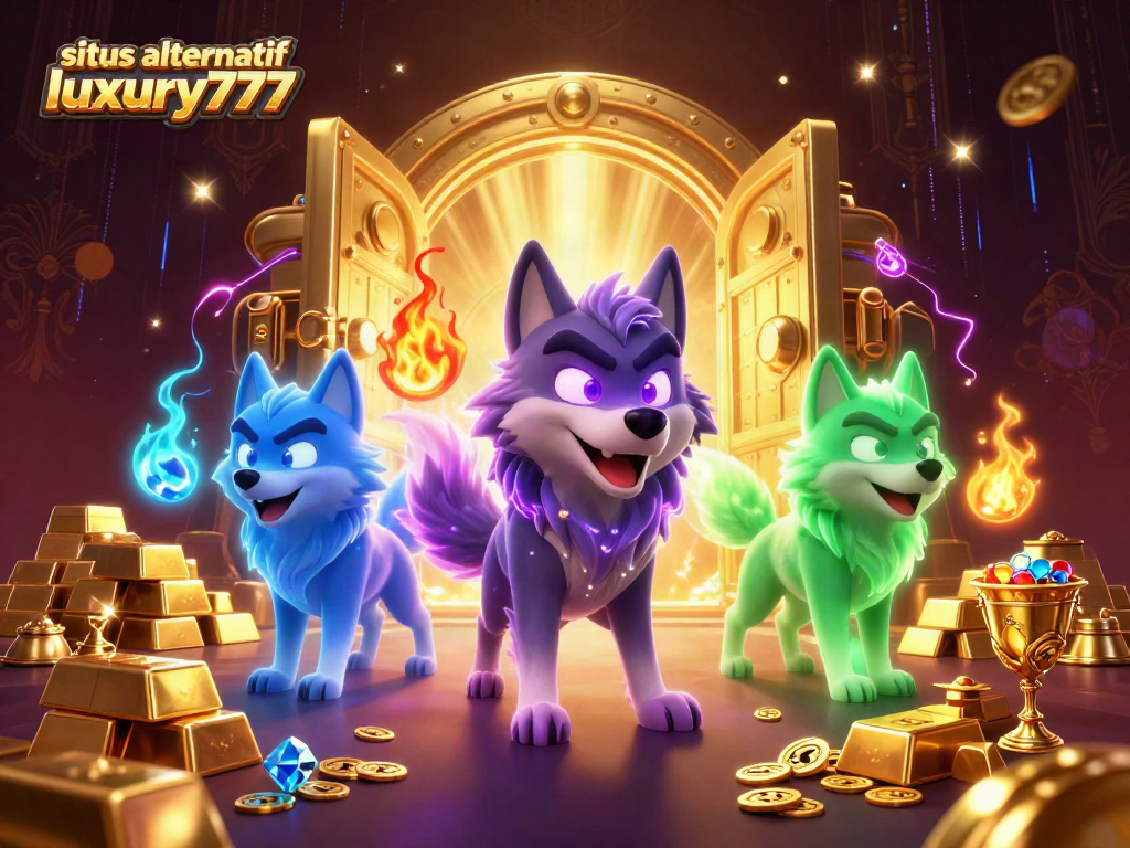 Situs alternatif luxury777, temukan jackpot mengesankan dengan pemimpin serigala 3D dan harta karun yang memukau.